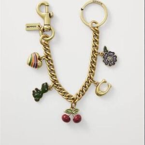 Coach Gold Motif Bag Chain with Colorful Charms